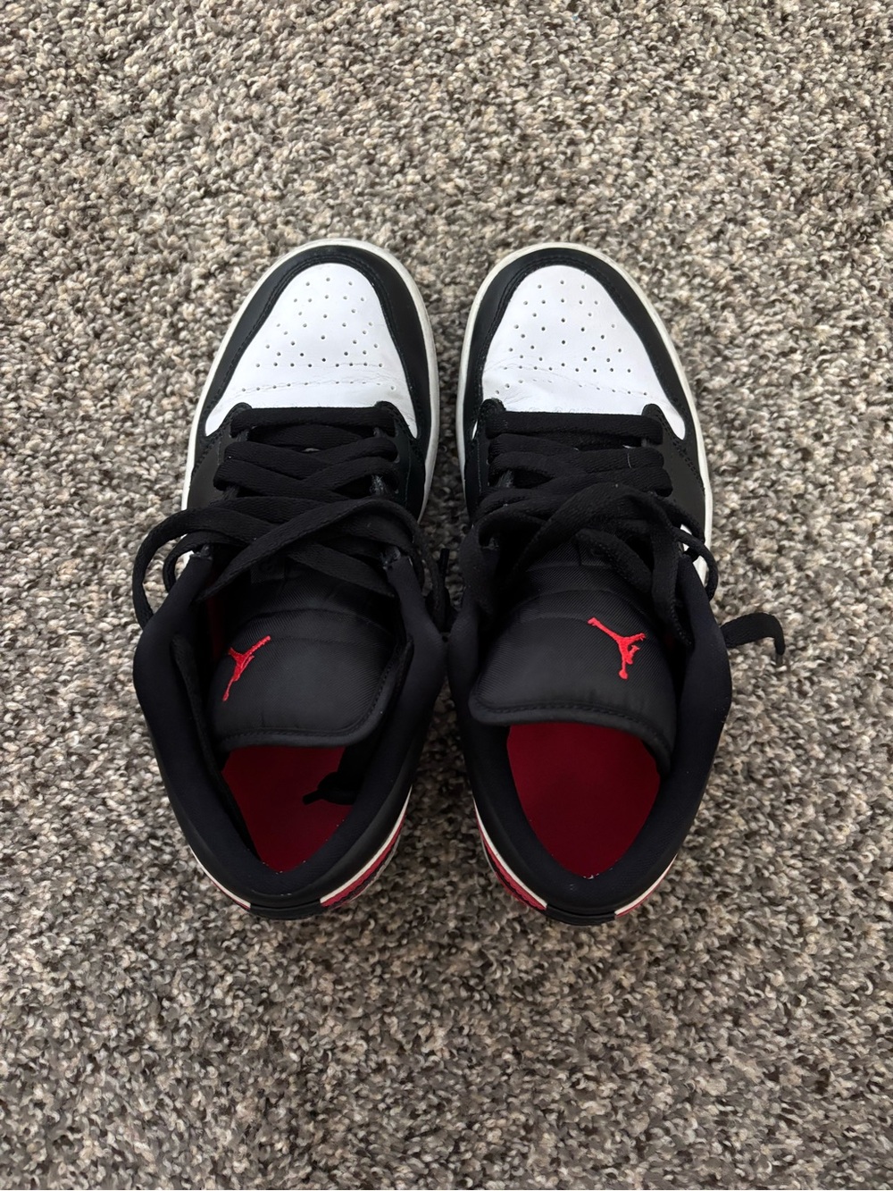 Jordan Black White with Red Accents Low-Top Sneakers